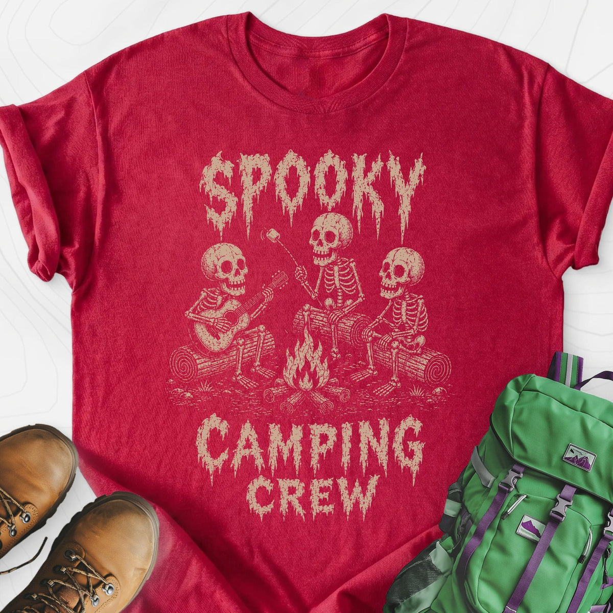 Spooky Camping Crew Lightweight T-Shirt Gift For Hiker