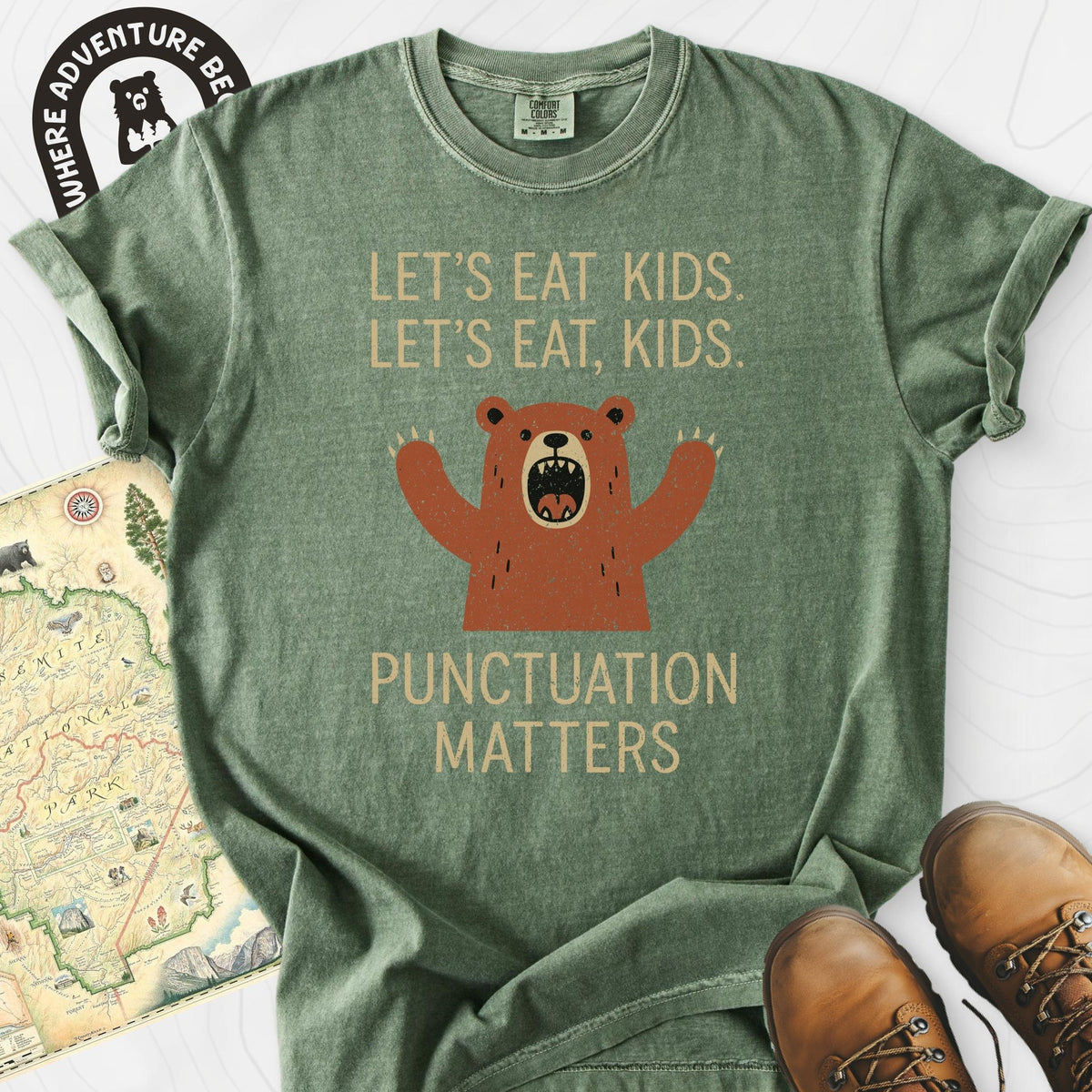 Punctuation Saves Lives T-Shirt Gift For Hiker