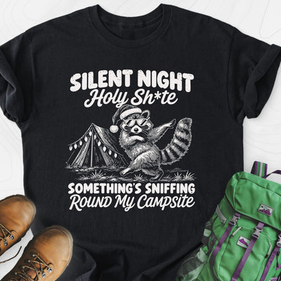 Silent Night Raccoon Lightweight T-Shirt Gift For Hiker