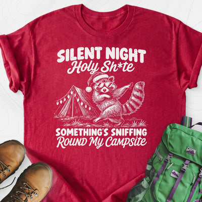 Silent Night Raccoon Lightweight T-Shirt Gift For Hiker
