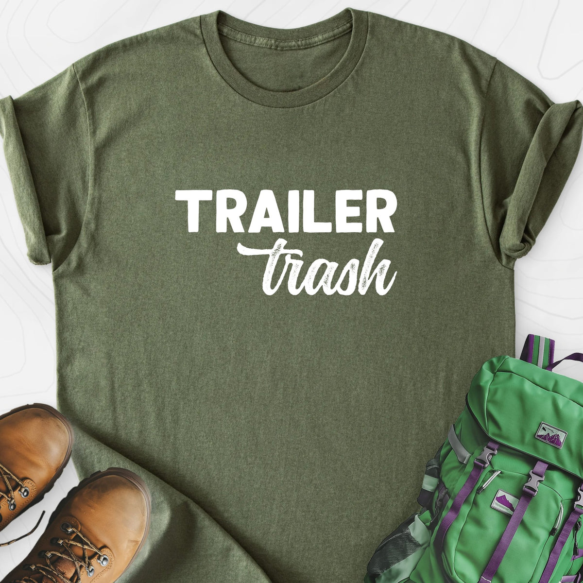 Trailer Trash Lightweight T-Shirt Gift For Hiker