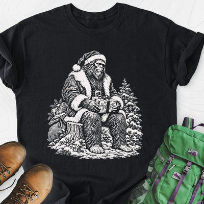 Bigfoot Santa Lightweight T-Shirt Gift For Hiker