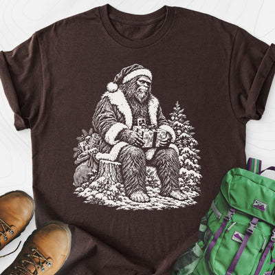 Bigfoot Santa Lightweight T-Shirt Gift For Hiker