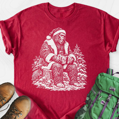 Bigfoot Santa Lightweight T-Shirt Gift For Hiker