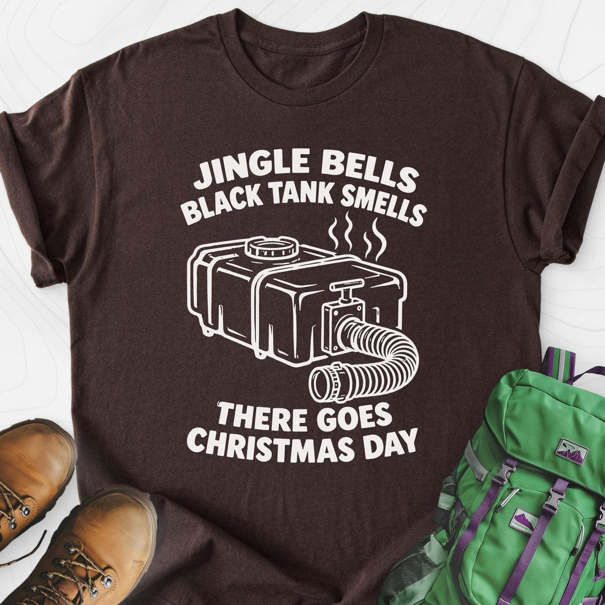 Black Tank Christmas Lightweight T-Shirt Gift For Hiker