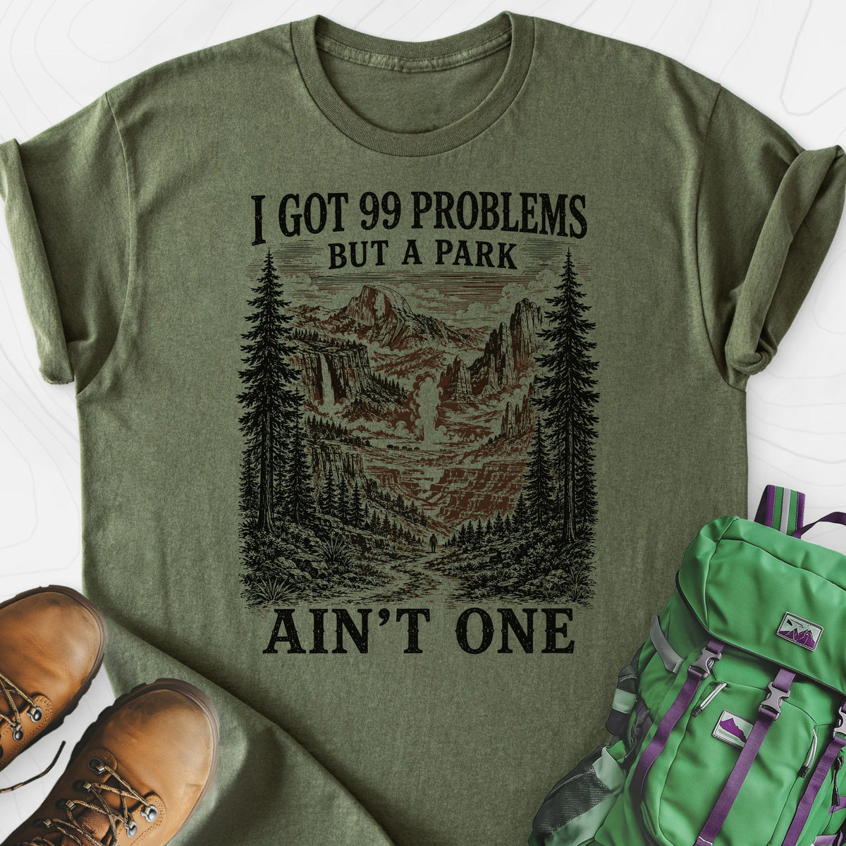99 Problems Lightweight T-Shirt Gift For Hiker