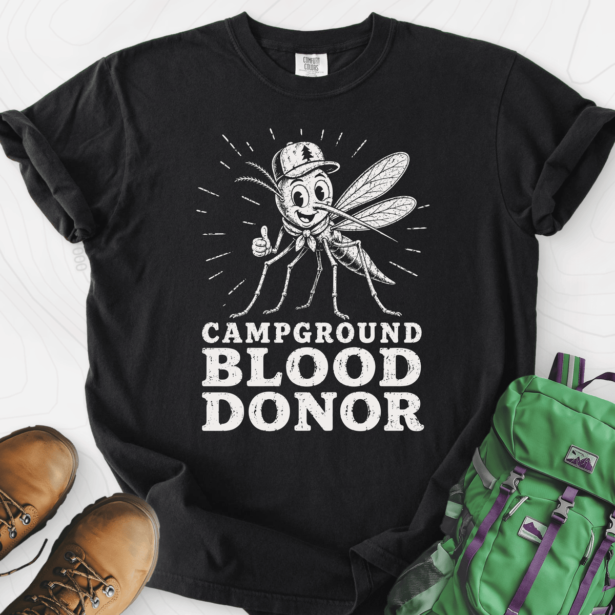 Campground Blood Donor T-Shirt Gift For Hiker