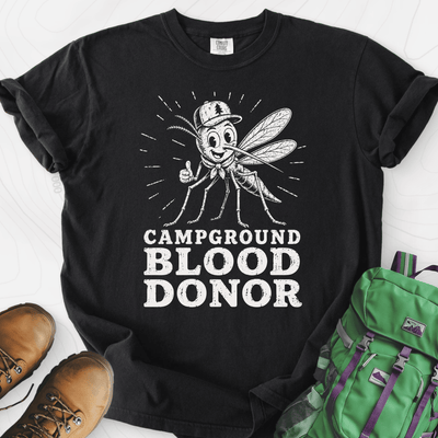 Campground Blood Donor T-Shirt Gift For Hiker