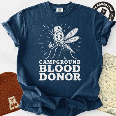 Campground Blood Donor T-Shirt Gift For Hiker