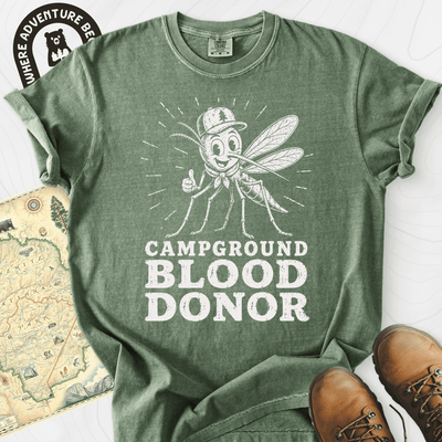 Campground Blood Donor T-Shirt Gift For Hiker