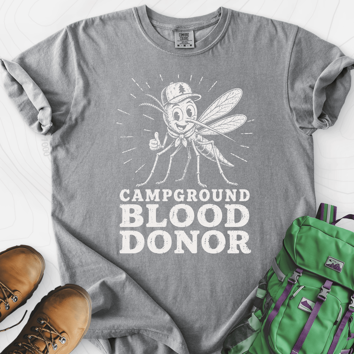 Campground Blood Donor T-Shirt Gift For Hiker