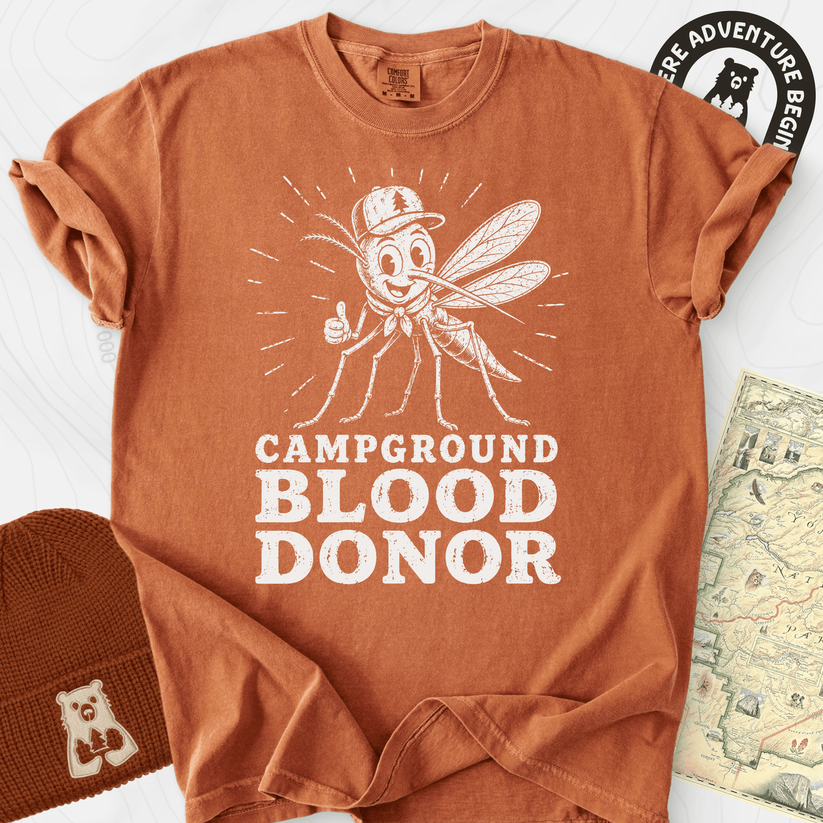 Campground Blood Donor T-Shirt Gift For Hiker
