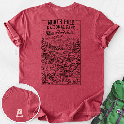 North Pole National Park Back Print T-shirt Gift For Hiker