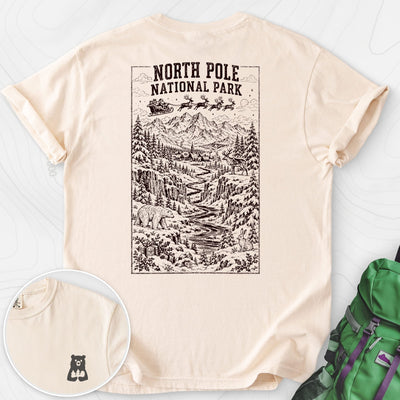 North Pole National Park Back Print T-shirt Gift For Hiker