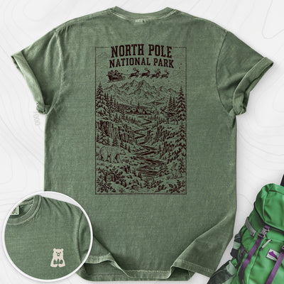 North Pole National Park Back Print T-shirt Gift For Hiker