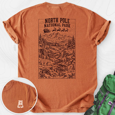North Pole National Park Back Print T-shirt Gift For Hiker