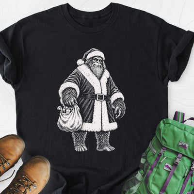 Bigfoot Santa Sack Lightweight T-Shirt Gift For Hiker