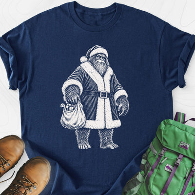 Bigfoot Santa Sack Lightweight T-Shirt Gift For Hiker