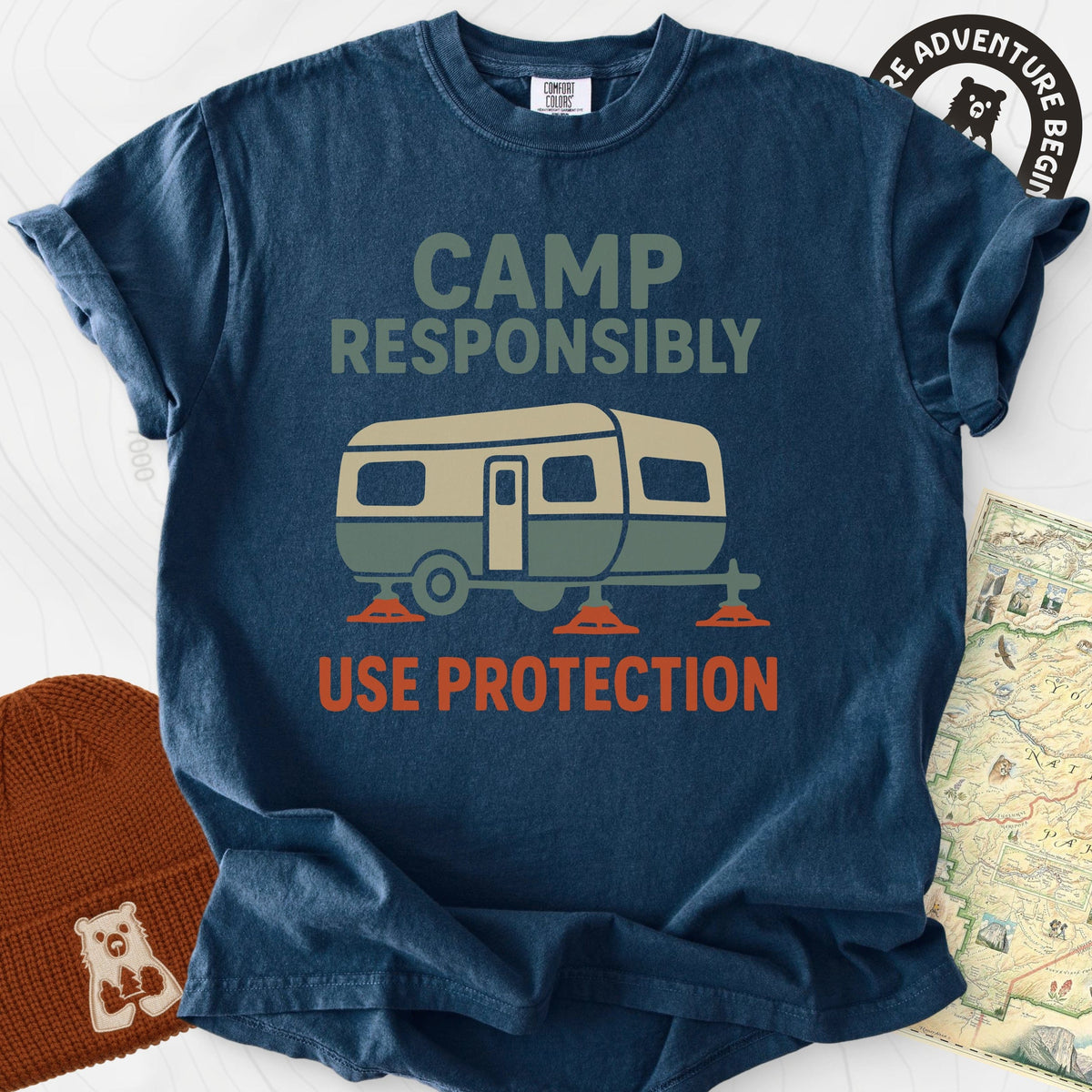 Camp Responsibly T-Shirt Gift For Hiker