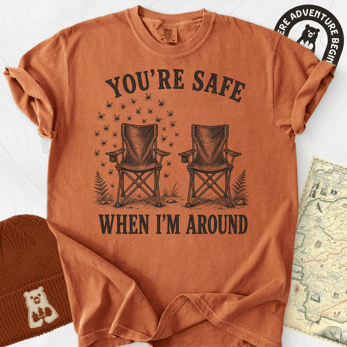 Safe When I'm Around T-Shirt Gift For Hiker