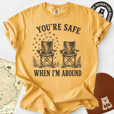 Safe When I'm Around T-Shirt Gift For Hiker