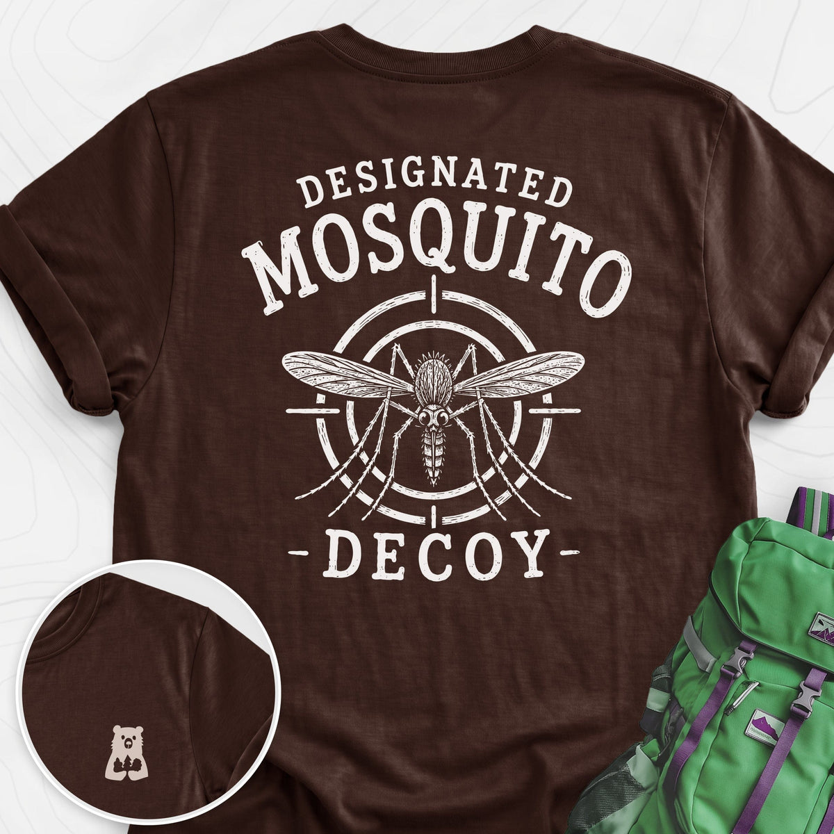 Designated Mosquito Decoy Back Print Lightweight T-Shirt Gift For Hiker
