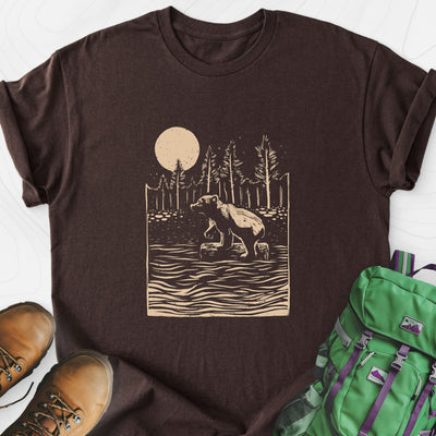 Roaming Bear Lightweight T-Shirt Gift For Hiker