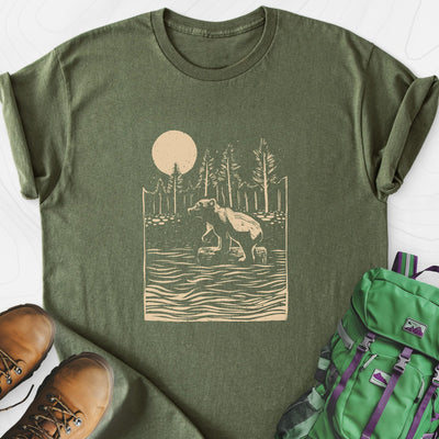 Roaming Bear Lightweight T-Shirt Gift For Hiker