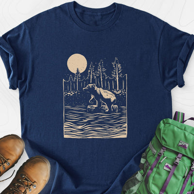 Roaming Bear Lightweight T-Shirt Gift For Hiker