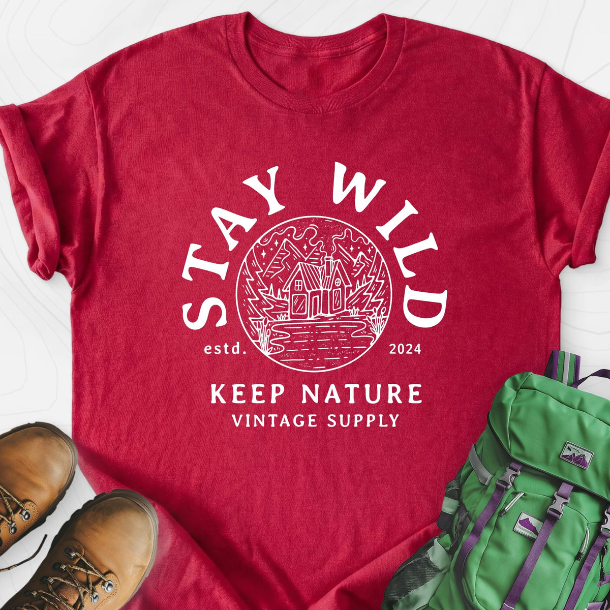 Stay Wild Lightweight T-Shirt Gift For Hiker