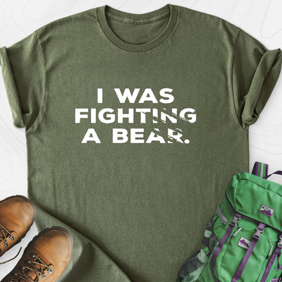 I Was Fighting a Bear Lightweight T-Shirt Gift For Hiker