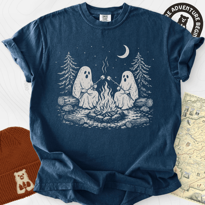 The Ghostly Campfire T-Shirt Gift For Hiker