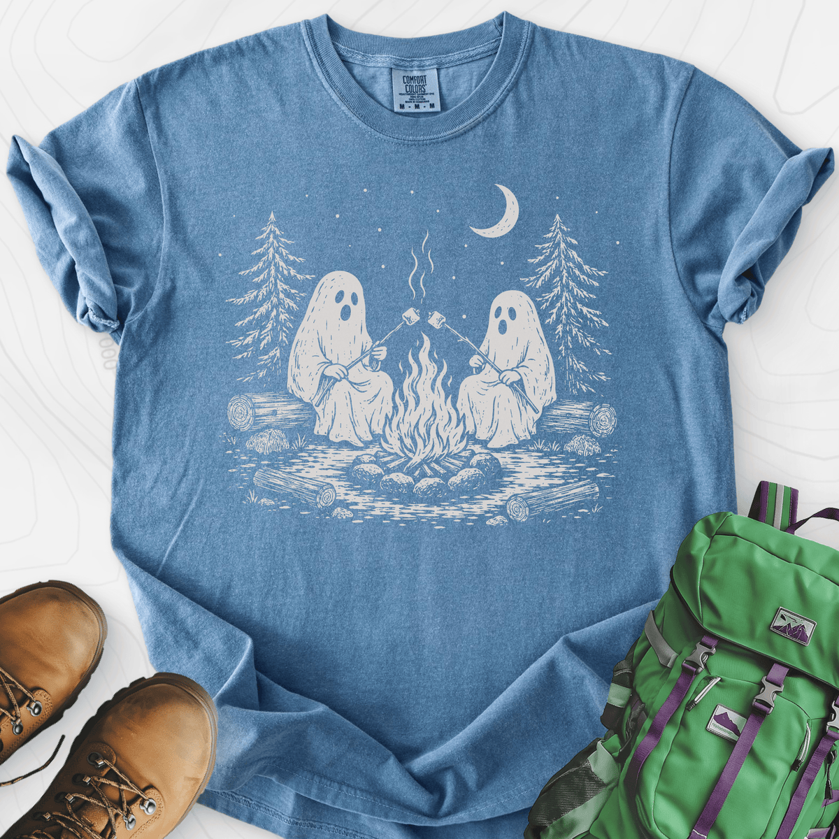 The Ghostly Campfire T-Shirt Gift For Hiker
