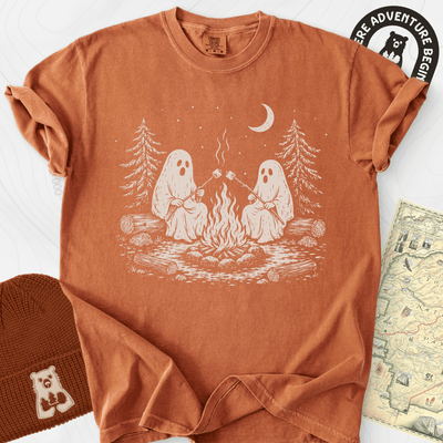 The Ghostly Campfire T-Shirt Gift For Hiker