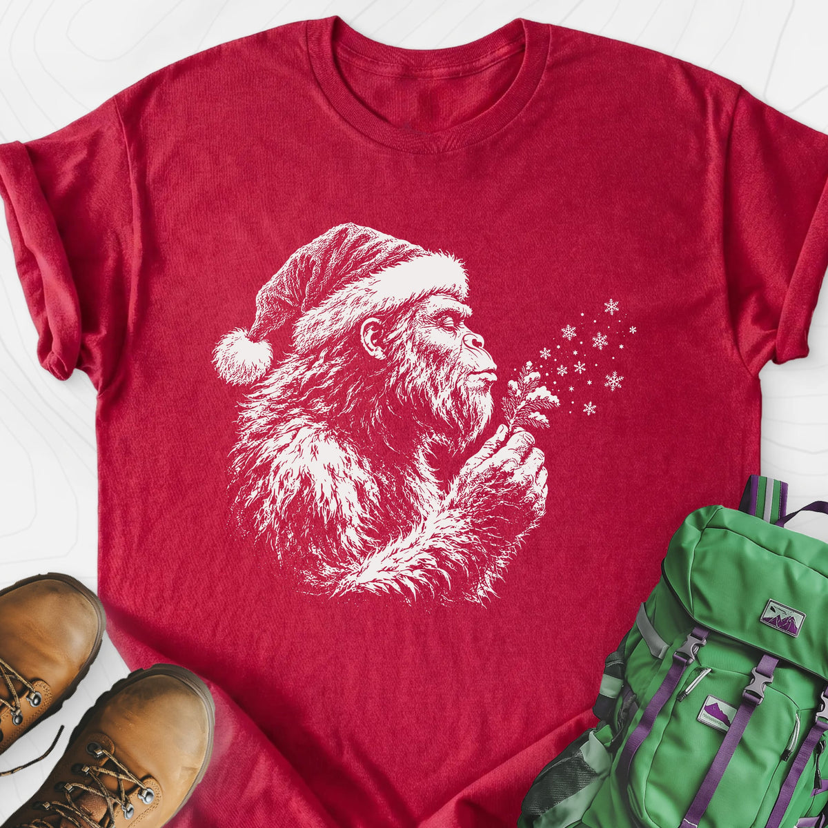 Bigfoot Snow Wishes Lightweight T-Shirt Gift For Hiker