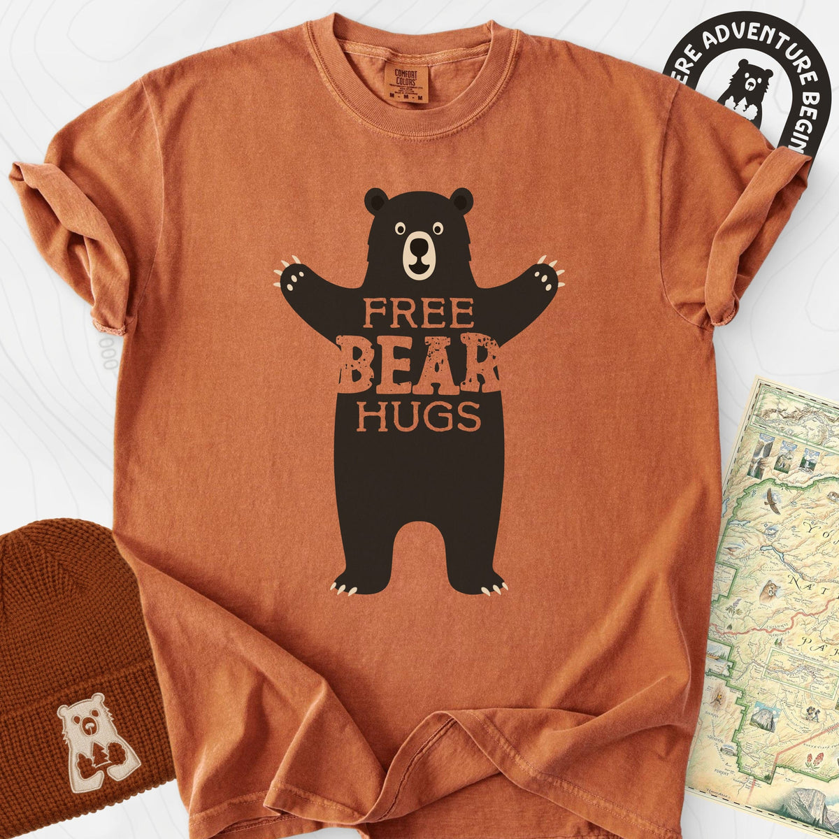 Free Bear Hugs T-Shirt Gift For Hiker