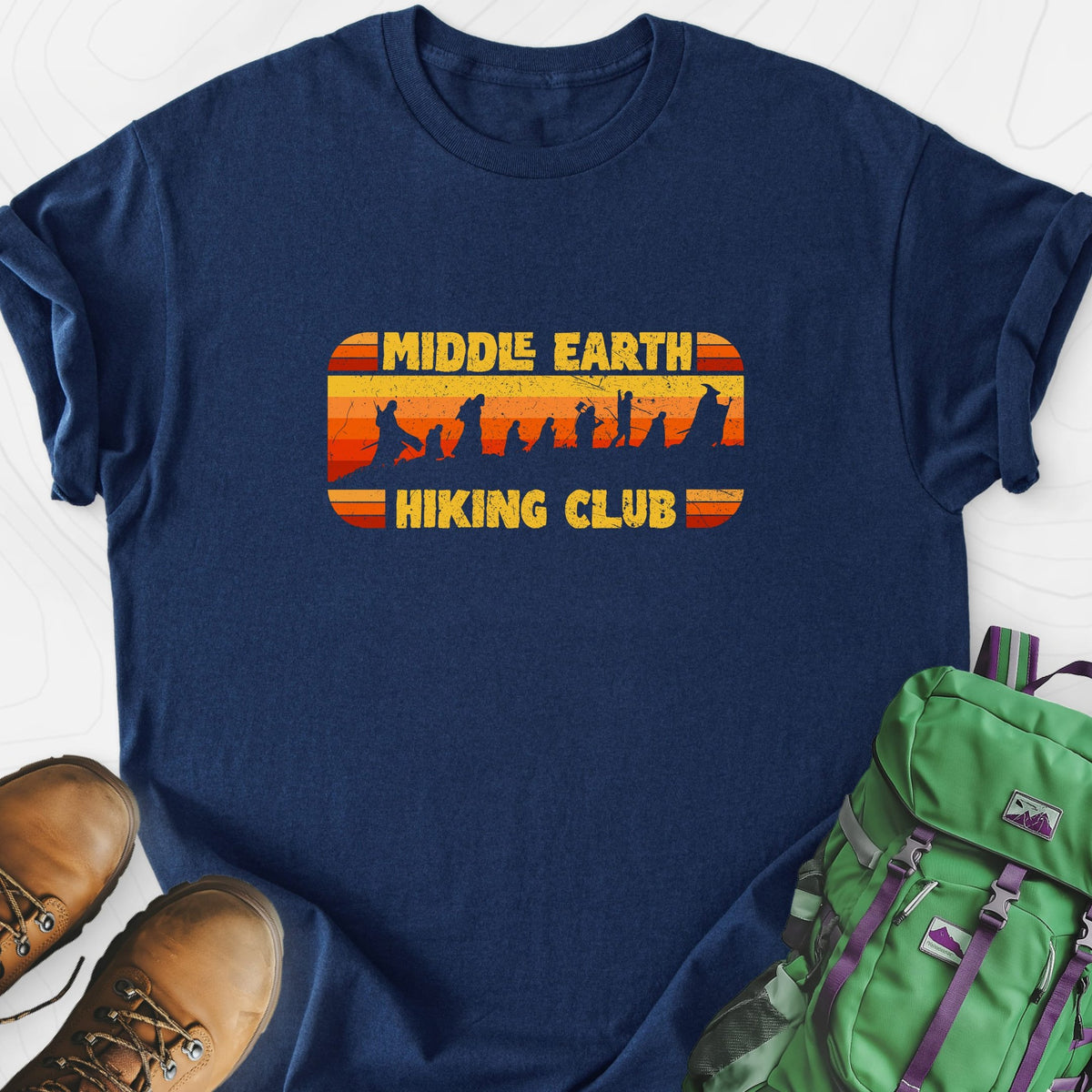Middle Earth Hiking Club Lightweight T-Shirt Gift For Hiker