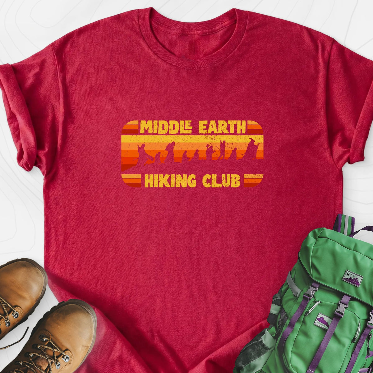 Middle Earth Hiking Club Lightweight T-Shirt Gift For Hiker