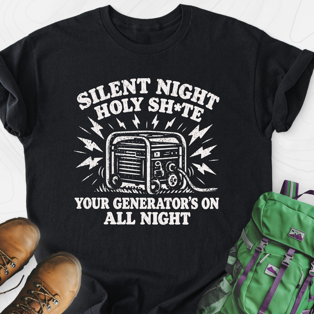 Silent Night Generator Lightweight T-Shirt Gift For Hiker