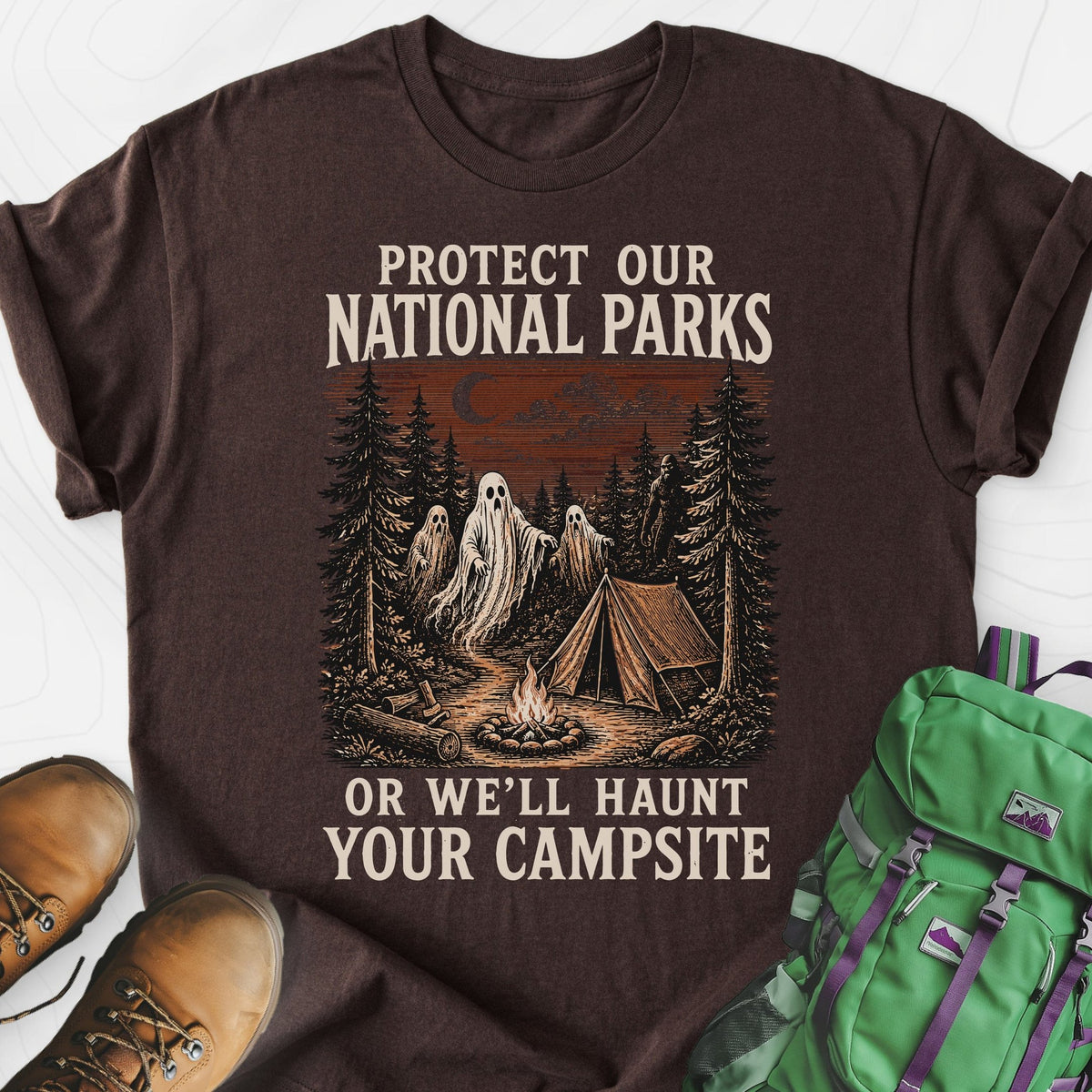 Haunted National Parks Lightweight T-Shirt Gift For Hiker