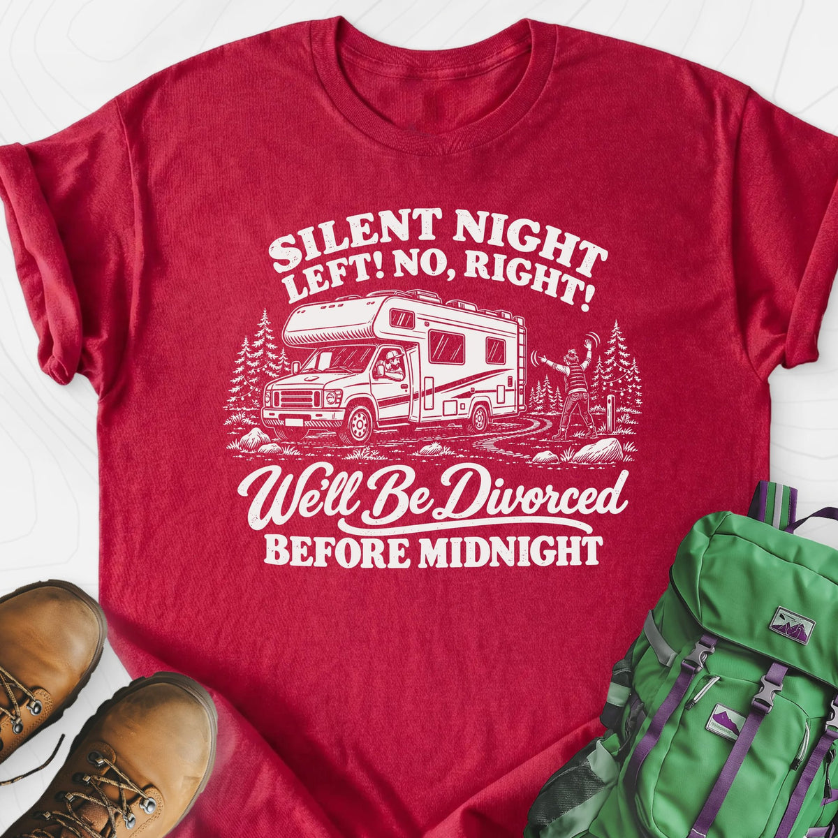 Silent Night RV Divorce Lightweight T-Shirt Gift For Hiker