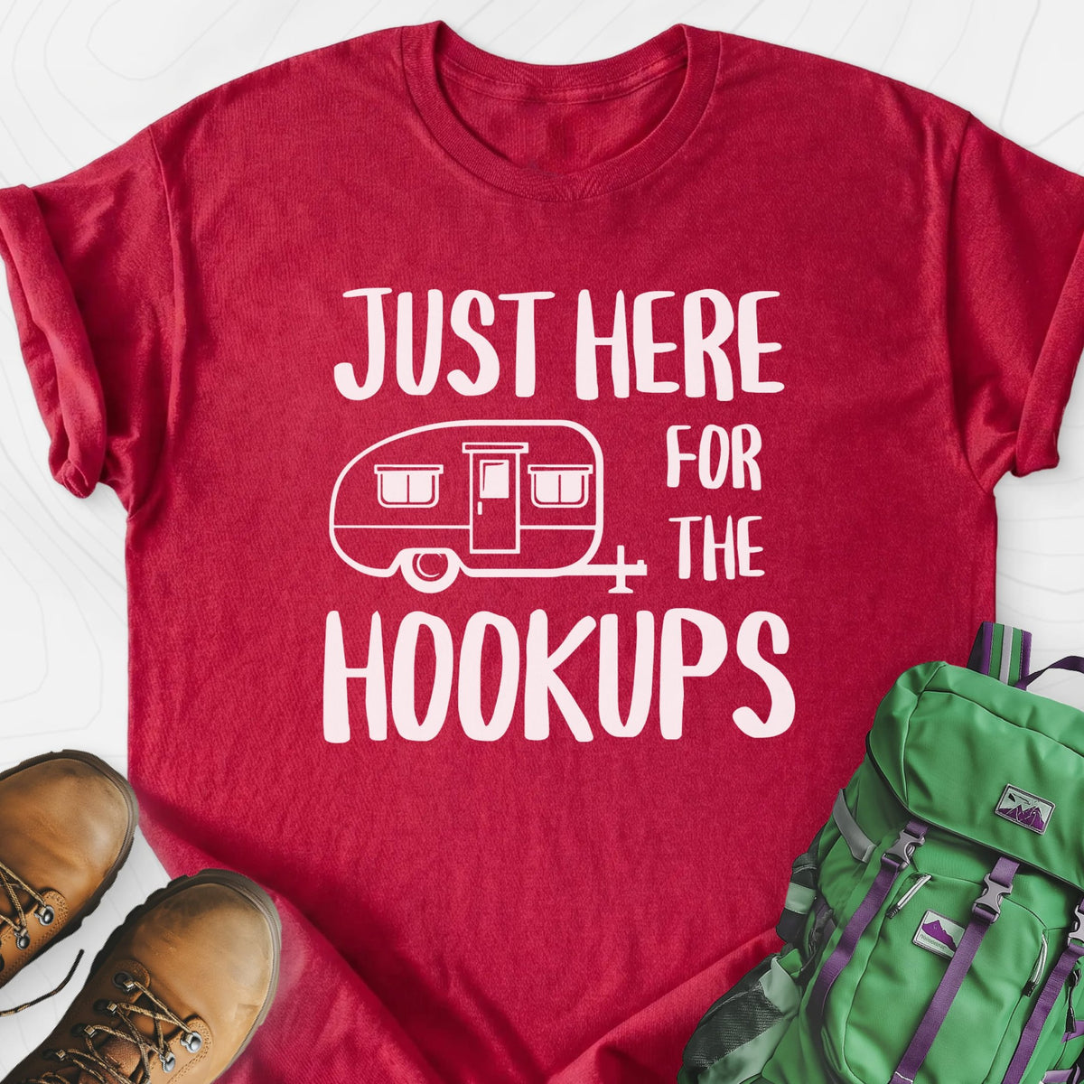 Just Here For The Hookups Lightweight T-Shirt Gift For Hiker