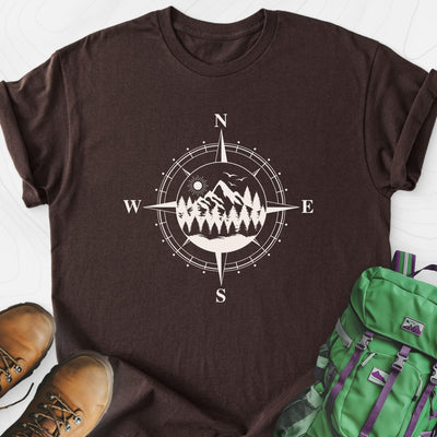 Compass in the Mountains Lightweight T-Shirt Gift For Hiker