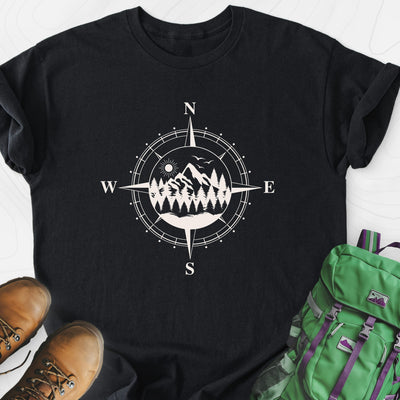 Compass in the Mountains Lightweight T-Shirt Gift For Hiker