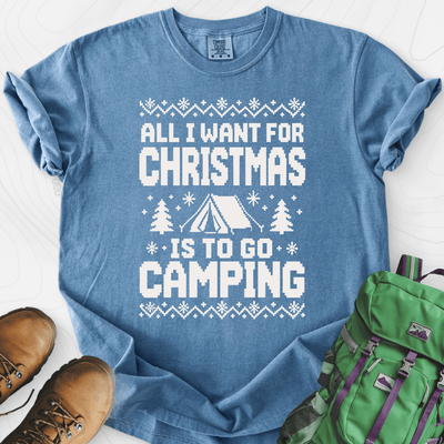 Christmas Camping Wish T-Shirt Gift For Hiker