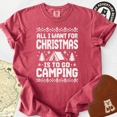 Christmas Camping Wish T-Shirt Gift For Hiker