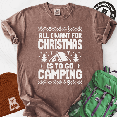 Christmas Camping Wish T-Shirt Gift For Hiker