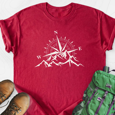 Compass Sunset Lightweight T-Shirt Gift For Hiker