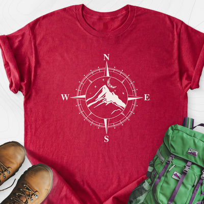 Compass Mountains Lightweight T-Shirt Gift For Hiker