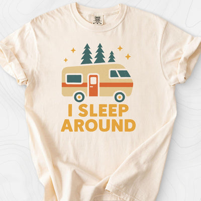 I Sleep Around T-Shirt Gift For Hiker